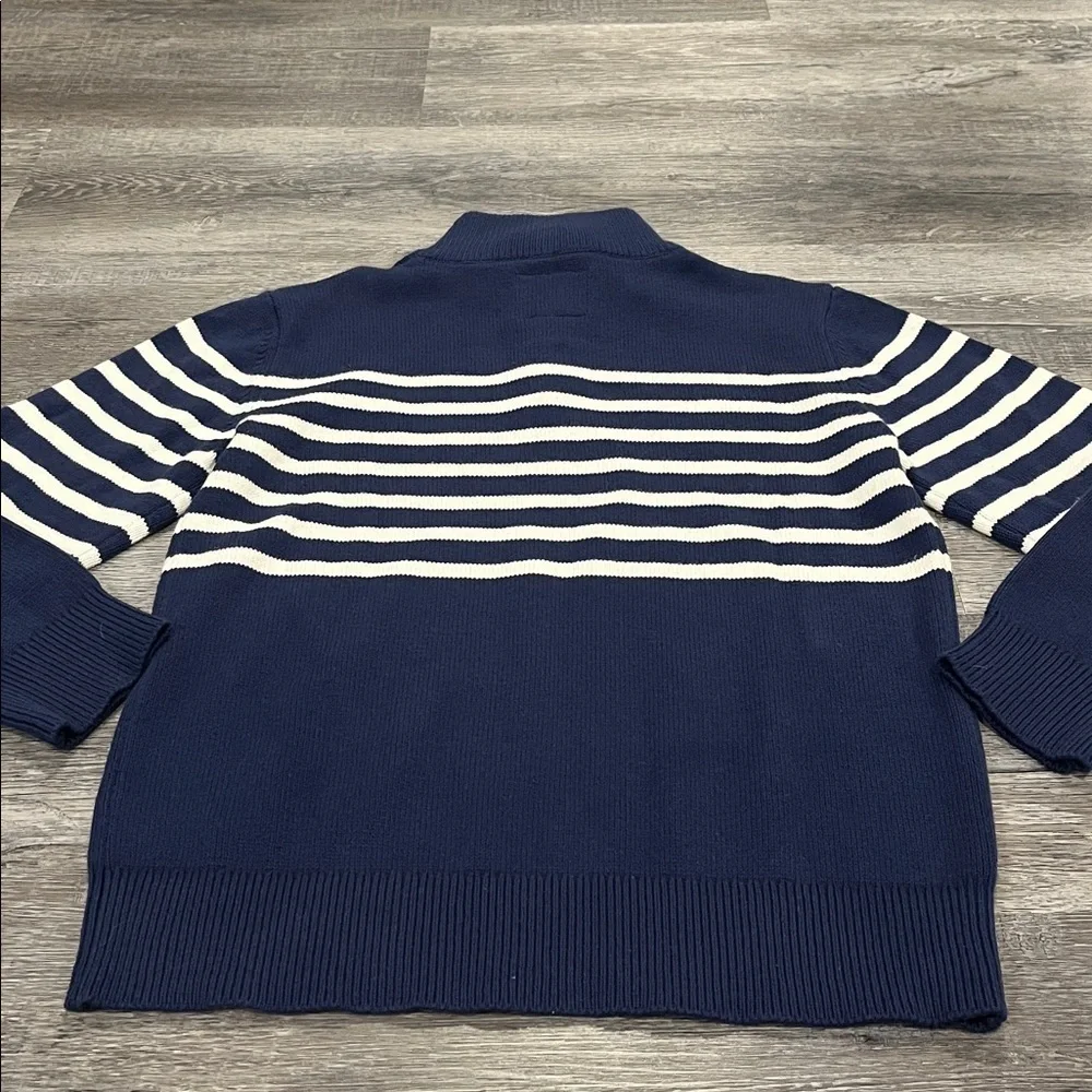 OshKosh B'gosh Navy and White Striped Turtleneck Sweater